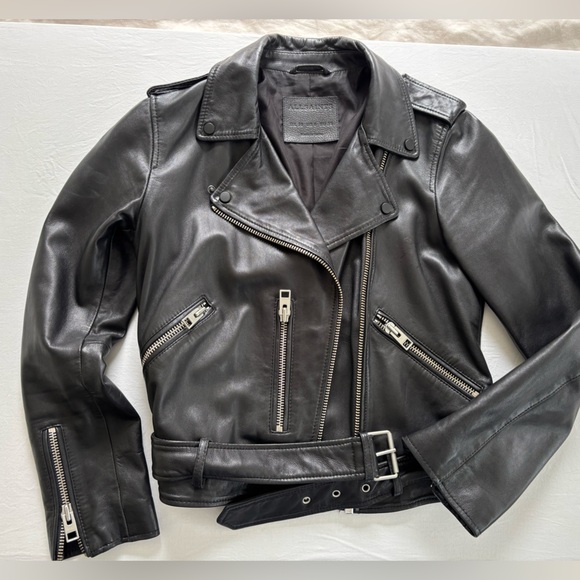 ALLSAINTS Balfern Biker Leather Jacket - Picture 3 of 8